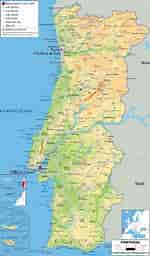 Image result for Portugal Map. Size: 150 x 256. Source: toursmaps.com