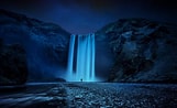 Image result for Waterfall at Night. Size: 161 x 98. Source: www.reddit.com