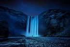 Image result for Waterfall at Night. Size: 145 x 98. Source: www.wallpapermania.eu
