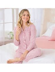Image result for Button Up Striped Pajamas