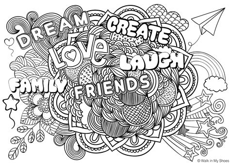 coloring page positive quotes coloring page  adults awesome