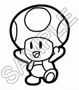 Mario Super Toad Coloring Paper Pages Sticker Star Getcolorings Characte Getdrawings Colorings sketch template