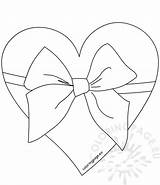 Heart Ribbon Bow Coloring sketch template