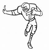 Coloring Player Football Kids Pages Running Nfl Drawing Drawings American Back Players Cool Printable Sports Clipart Touchdown Line Logo Cartoon sketch template