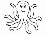 Sea Animals Octopus Coloring Water Drawing Outline Templates Creature Pages Kids Easy Creatures Animal Printable Template Colouring Drawings Squid Print sketch template