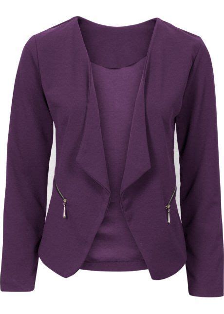 bonprix blazer jasje colbert bodyflirt donkerpaars blazer jacket dark purple donkerpaars jas