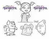 Vampirina Coloring Pages Gregoria Demi Wolfie Characters Printable Cute sketch template