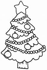 Christmas Tree Coloring Pages Printable Decoration Trees Easy Ornament Decorated Color Cute Hanging Print Clip Size Santa Clipart Kids Drawing sketch template