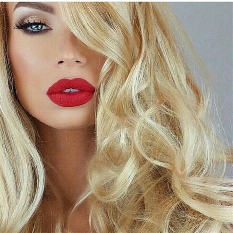 pin by kimberly gayle on beleza blonde hair red lips blonde hair