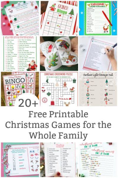 printable christmas games    family