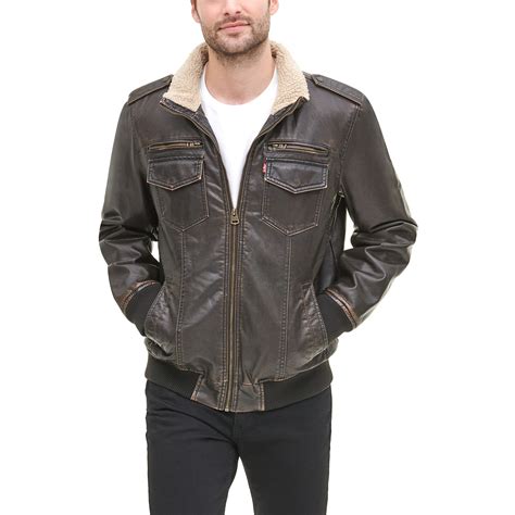 buy mens faux leather sherpa aviator bomber jacket   desertcartsri lanka