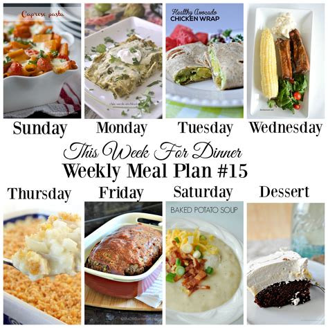 week  dinnerweekly meal plan   homebased mom