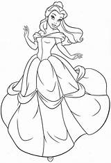 Belle Princess Coloring Clipart Disney Printable Pages Library sketch template