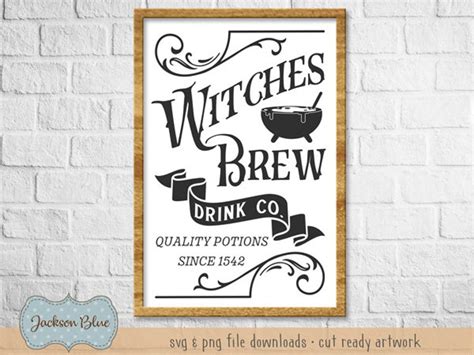 witches brew drink co svg download halloween sign design svg etsy