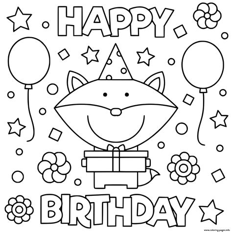 happy birthday printable coloring pages