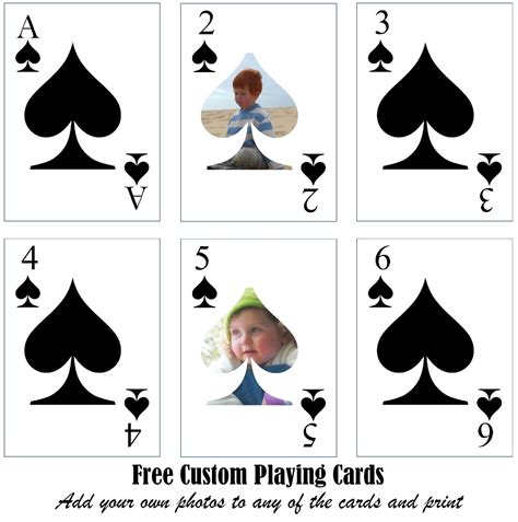 printable custom playing cards add  photo andor text