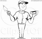 Mason Trowel Holding Clipart Outlined Brick Illustration Royalty Vector Regarding Notes sketch template