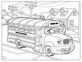 School Coloring Pages Bus Sally sketch template