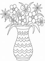 Vase Coloring Flower Pages Drawing Flowers Pot Bouquet Kids Printable Color Line Print Vases Pots Clipart Sheets Sketches Drawings Library sketch template