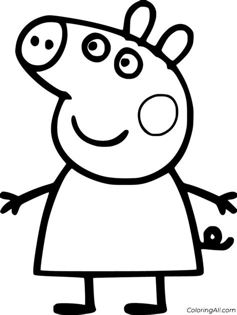 printable peppa pig coloring pages  vector format easy