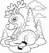 Rudolph Coloring Pages Reindeer sketch template