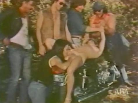 Vintage Group Outdoors Sex On The Motorcycle With Cumshots