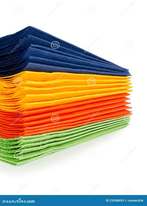 multi colored paper napkins stock image image  block serving