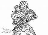 Master Chief Coloring Pages Helmet Halo Template Drawing sketch template