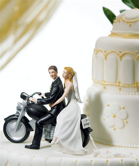 Motorcycle Couple Wedding Cake Topper