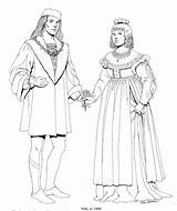 Renaissance Kleidung 1400 Italie Mittelalter Malvorlage Ausmalbilder Coloriage Stemmen Ausmalbild Coloringpagesfun sketch template