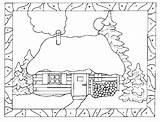 Colorat Iarna Paesi Planse Innevati Peisaje Peisaj Casas Cartoni sketch template
