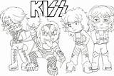 Kiss Band Coloring Pages Rock Metal Drawing Chibis Printable Color Logo Getdrawings Sketch Deviantart Template Getcolorings sketch template