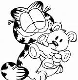 Garfield Colorear Getdrawings Lasagna Odie Print Colorings Wonder Voorbeeldsjabloon sketch template