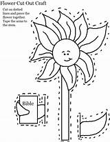 Bible Kids Sunday School Craft Crafts Printable Flower Church Cut Cutout Lessons Spring Activities Holding Summer Children Toddler Sheets Collection sketch template