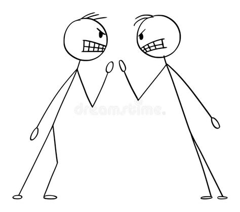 vector cartoon illustratie van twee angry men  zakenmannen  de strijd die aanklagen