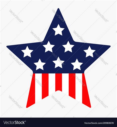 star shape american flag stars  strips icon vector image