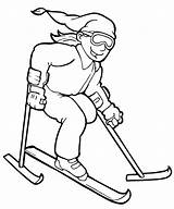 Coloring Skiing Pages Kids Popular sketch template