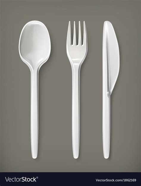 plastic cutlery royalty  vector image vectorstock