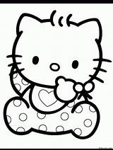 Kitty Hello Coloring Pages Face Sanrio Color Characters Character sketch template