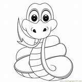 Snake Coloring Pages Printable Kids Snakes Cute Reptile Animal Baby Animals Colouring Cartoon Clipart Color Books Sheets Print Library Draw sketch template