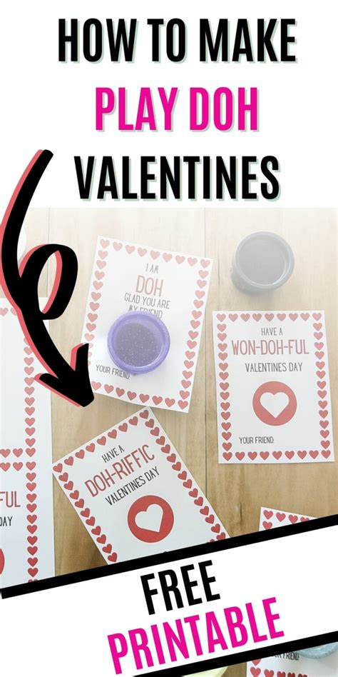 play doh valentines cards  printable celebrating  kids