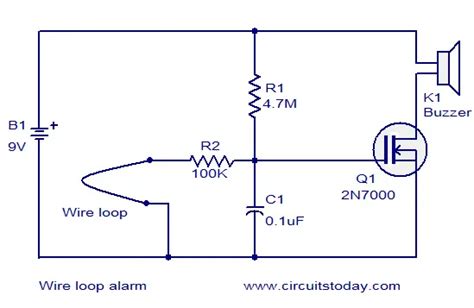 wire loop alarm electronic circuits  diagrams electronic projects  design