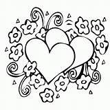 Hearts Coloring Pages Printable Valentine Filminspector sketch template