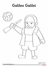 Galileo Galilei Colouring sketch template