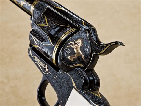 highly customized engraved    gold inlaid colt saa revolver  legendary master artist leonar