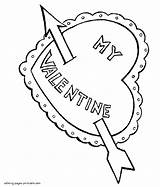 Coloring Pages Print Heart Arrow Valentine Printable Valentines Holidays sketch template