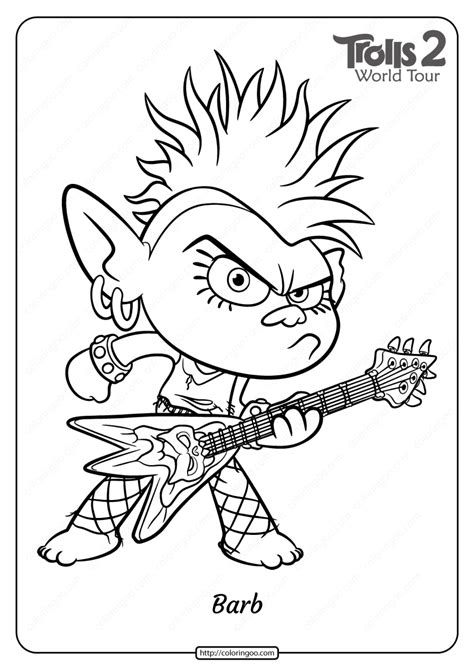 printable trolls  queen barb  coloring page coloring home