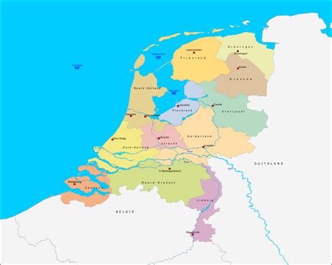 topografie provincies hoofdsteden en wateren van nederland wwwtopomanianet