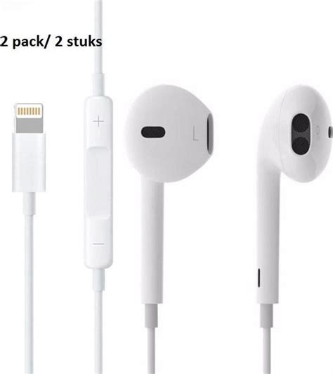 bolcom oortjes geschikt voor apple iphone  met pin lightning connector  pack eenmalig