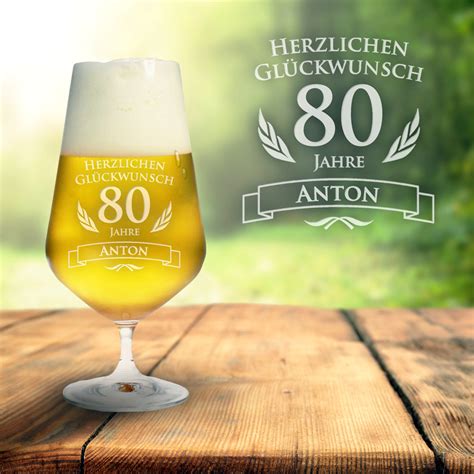 bierglas zum  geburtstag mit namen alter graviertes glas